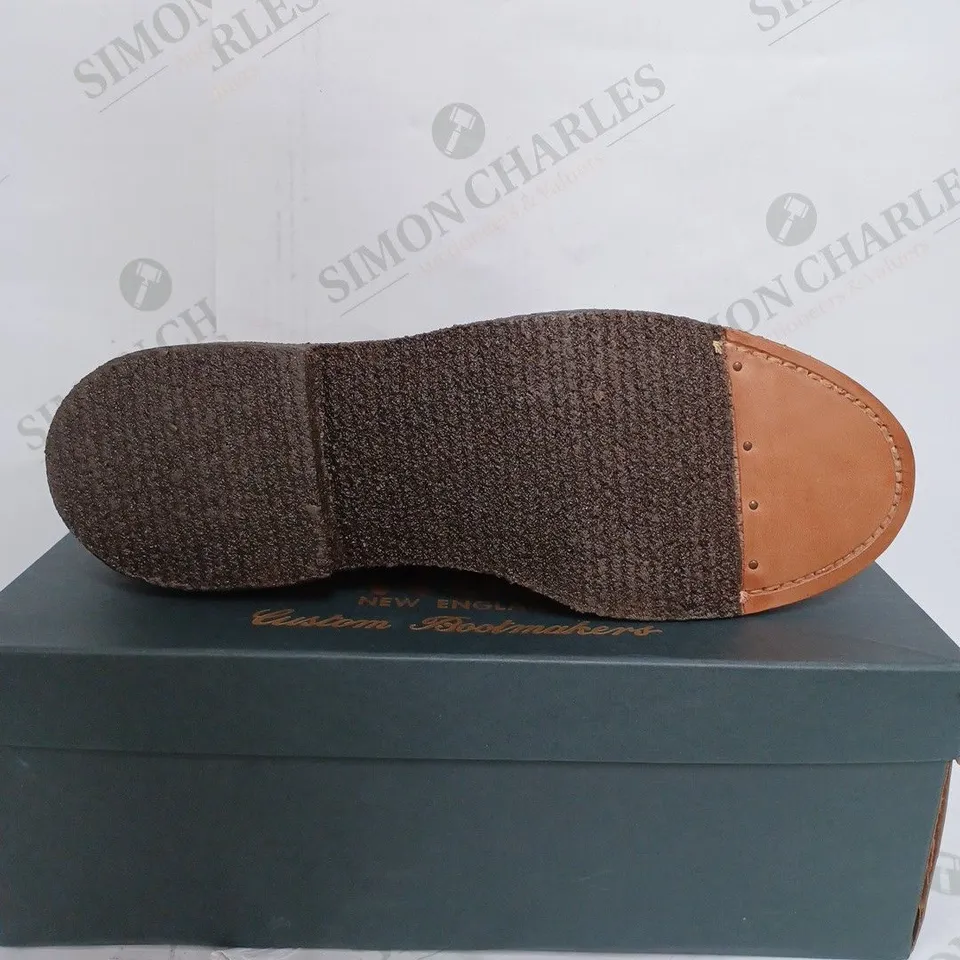 ALDEN NEW ENGLAND CUSTOM BOOT MAKERS BROWN LEATHER SHOES - USA 8
