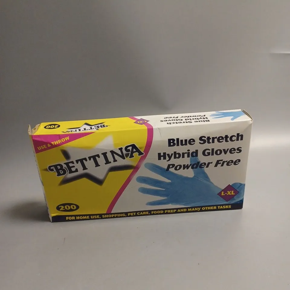B414 BETTINA 200PC BLUE STRETCH HYBRID GLOVES
