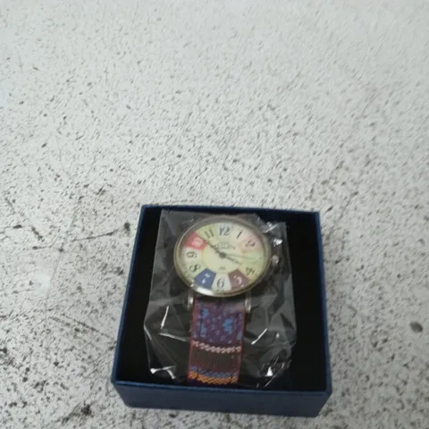 CAFE DE LA TOUR - RAINBOW DIAL WRISTWATCH WITH FABRIC STRAP – BOXED (JEWELLERY & WATCHES)