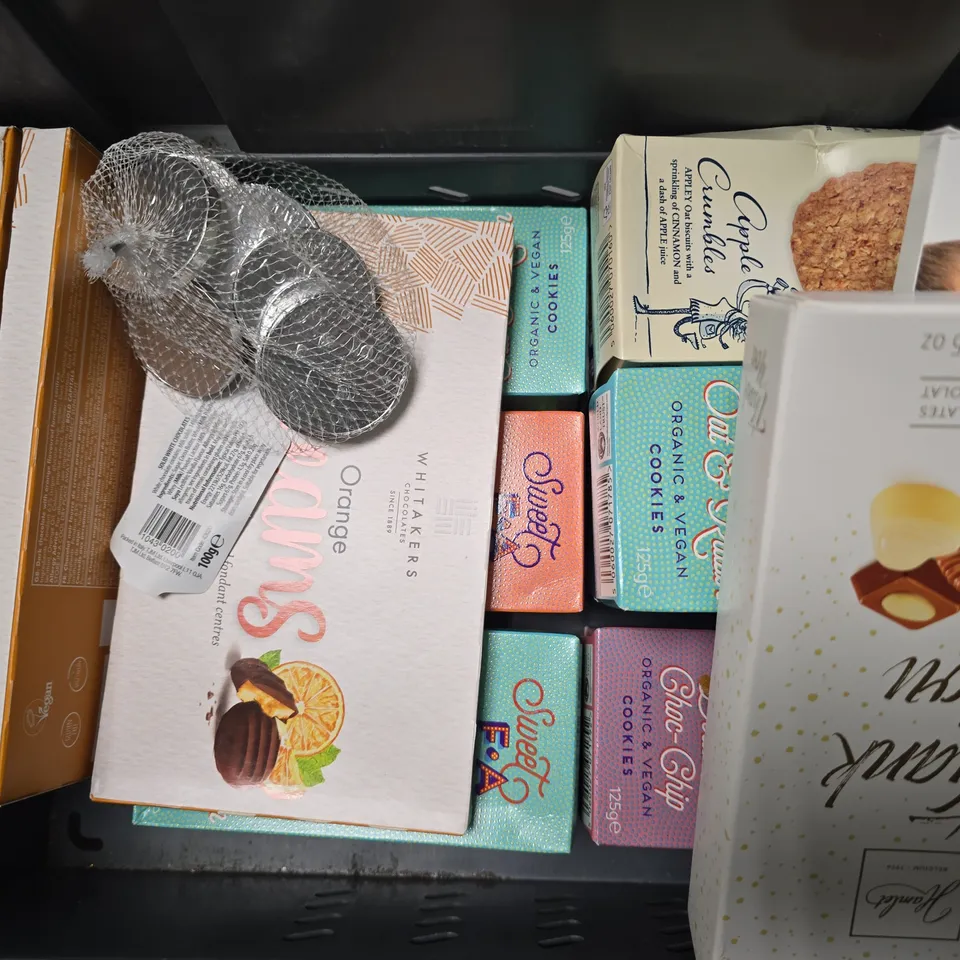 APPROXIMATELY 15 ASSORTED FOOD ITEMS TO INCLUDE - FRUIT PASTILLES , DAIRY MILK MARVELLOUS CREATIONS , GOLDEN MORN ETC
