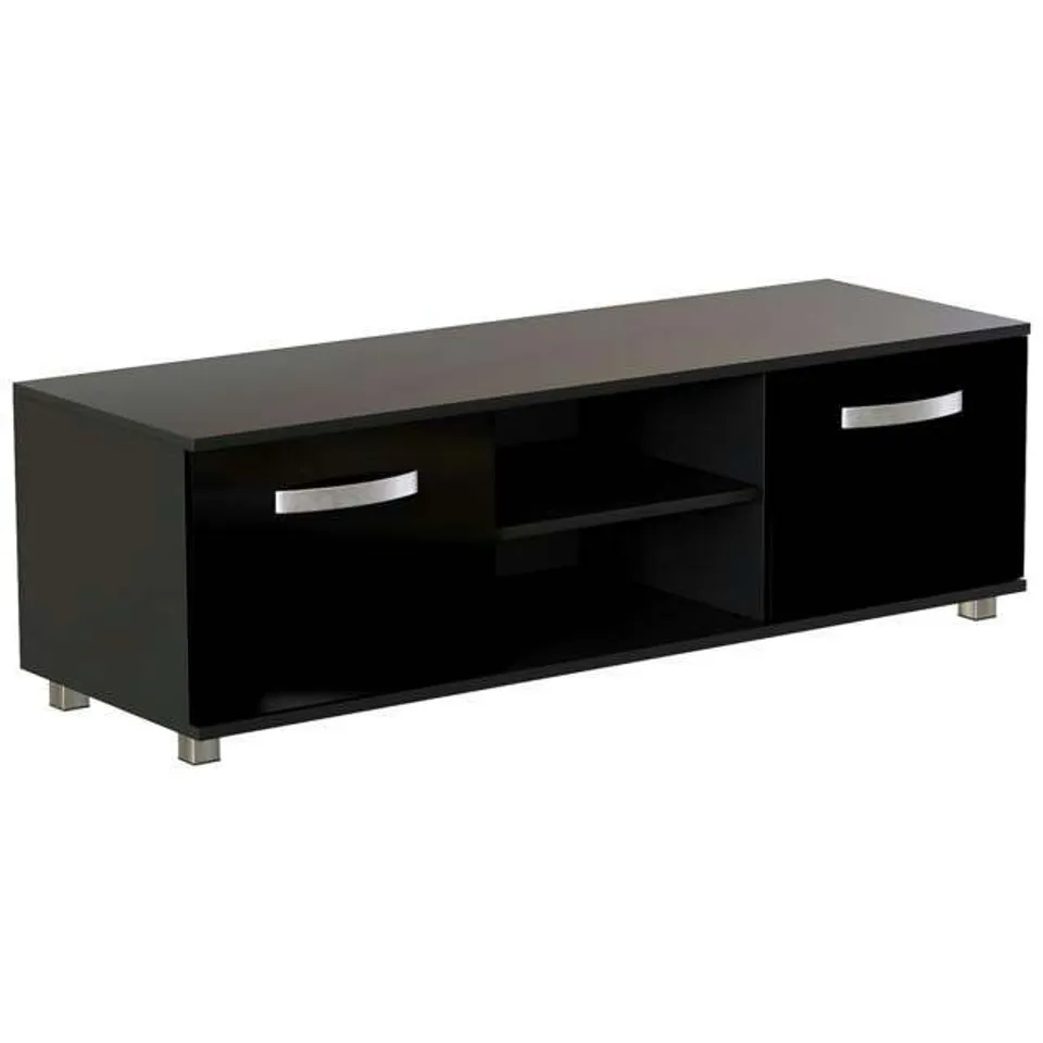 BOXED COSMO 2 DOOR TV UNIT 120CM - BLACK