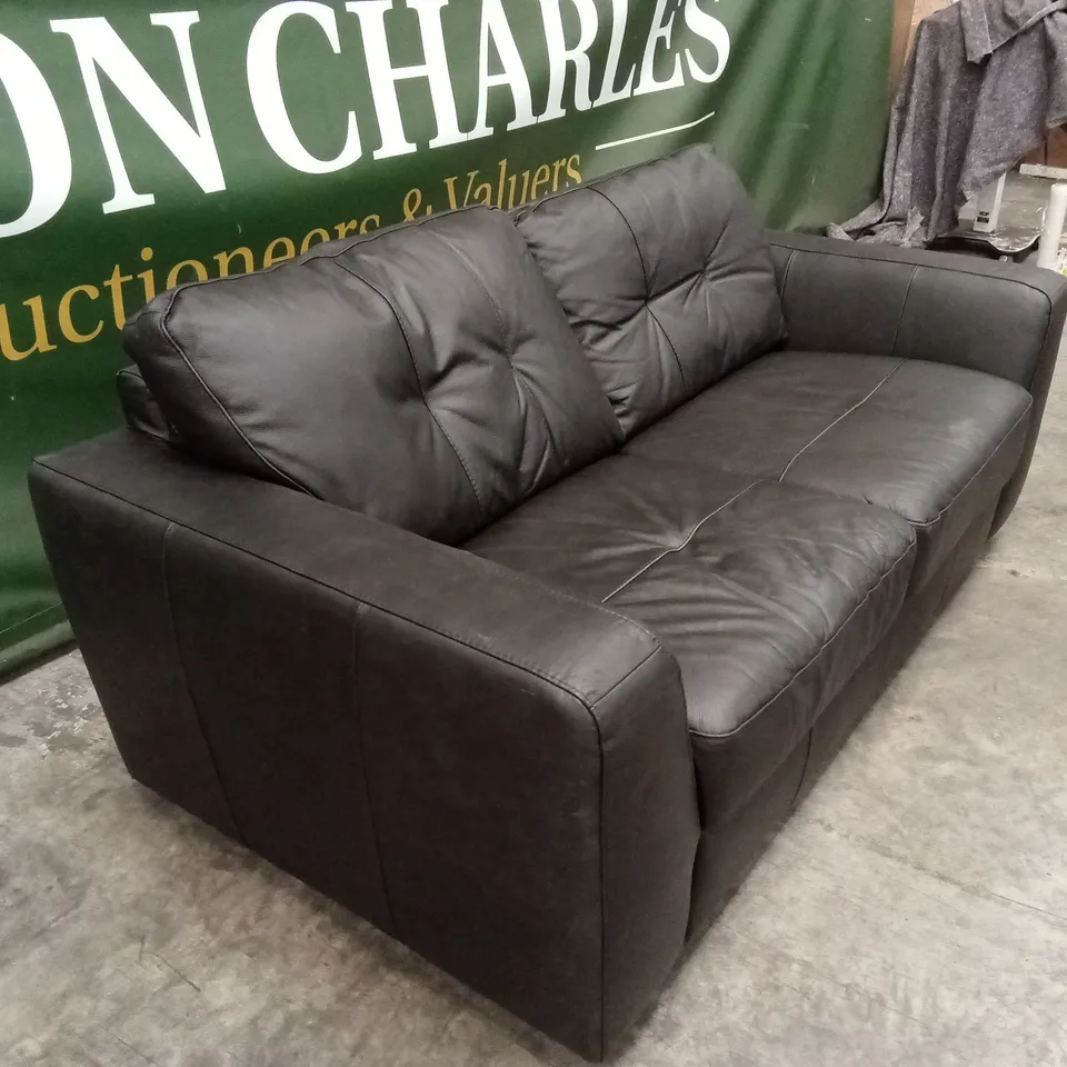 ARDEN ITALIAN LEATHER 3 SEATER SOFA - BLACK  RRP £1399