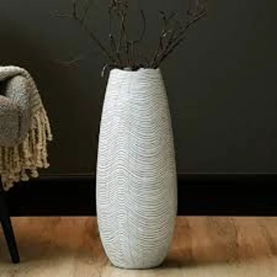 BOXED BAJRUSH HANDMADE POLYRESIN VASE FOR LIVING ROOM DECOR (1 BOX)