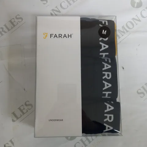 BOXED FARAH BLACK PLAIN BOXER SHORTS - MEDIUM