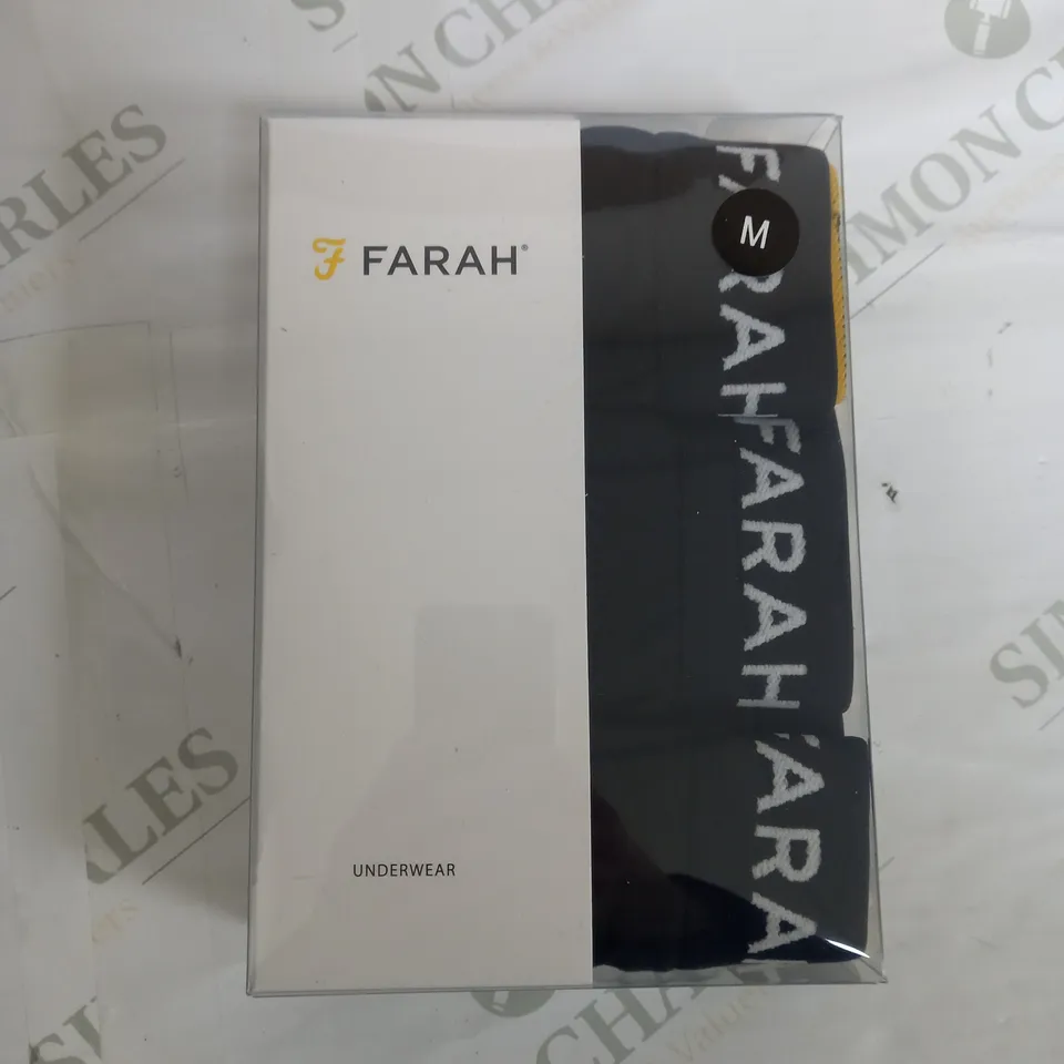 BOXED FARAH BLACK PLAIN BOXER SHORTS - MEDIUM