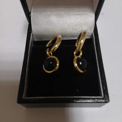 MALIKA SEMI PRECIOUS BEAD BEAD HUGGIE EARRINGS 