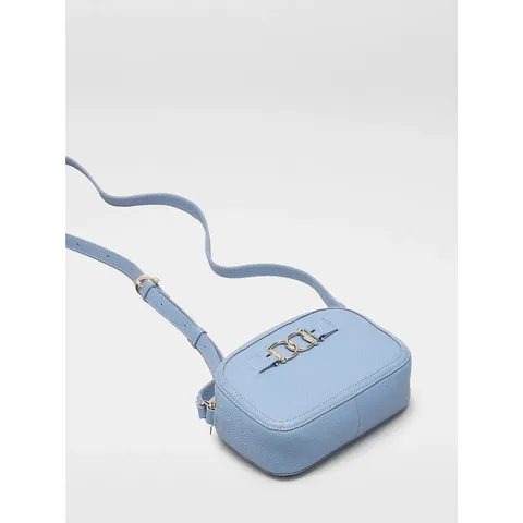 PAUL COSTELLOE SNAFFLE SMALL LEATHER CROSSBODY BAG LIGHT BLUE