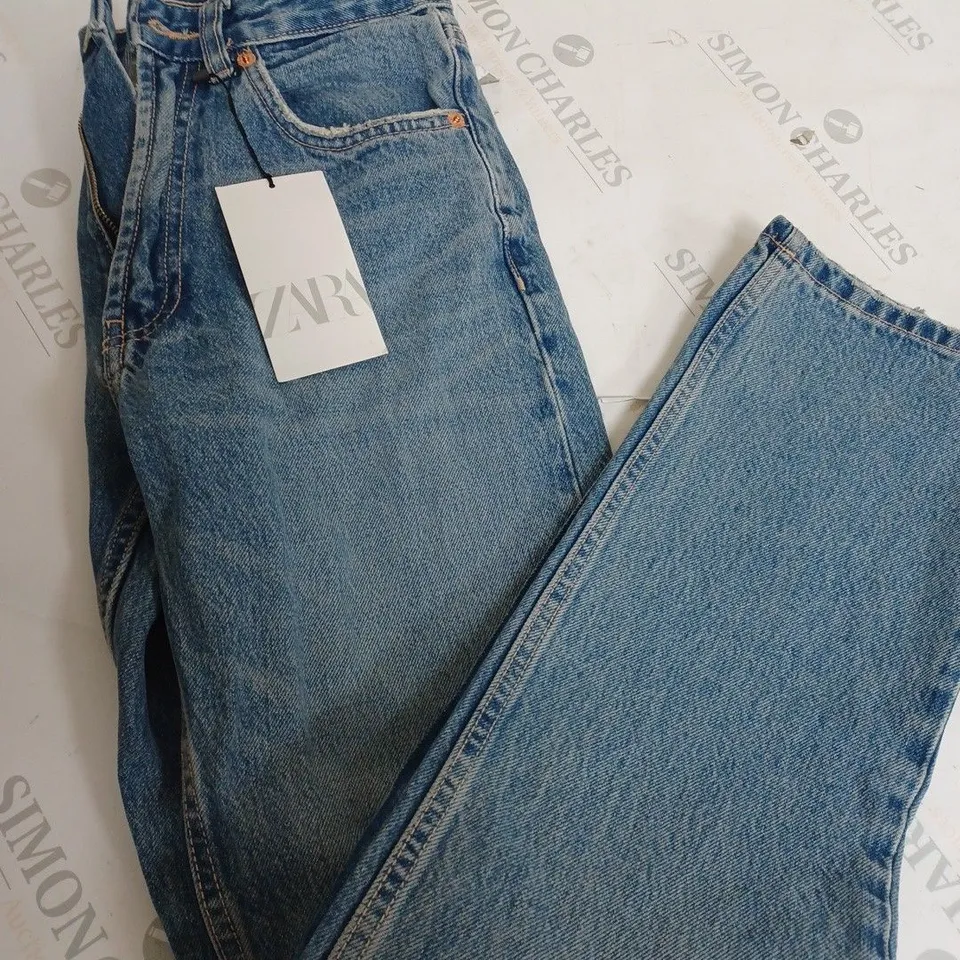 WOMENS BLUE DENIM ZARA JEANS - SIZE 36