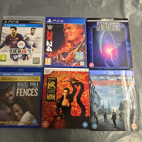 LOT OF 18 ASSORTED MEDIA ITEMS TO INCLUDE GAMES, DVDS AND BLUERAY