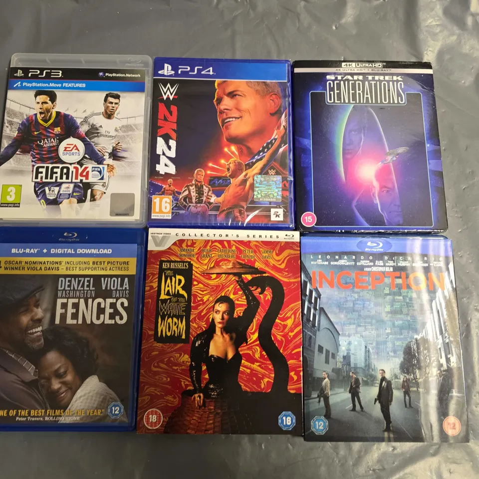LOT OF 18 ASSORTED MEDIA ITEMS TO INCLUDE GAMES, DVDS AND BLUERAY