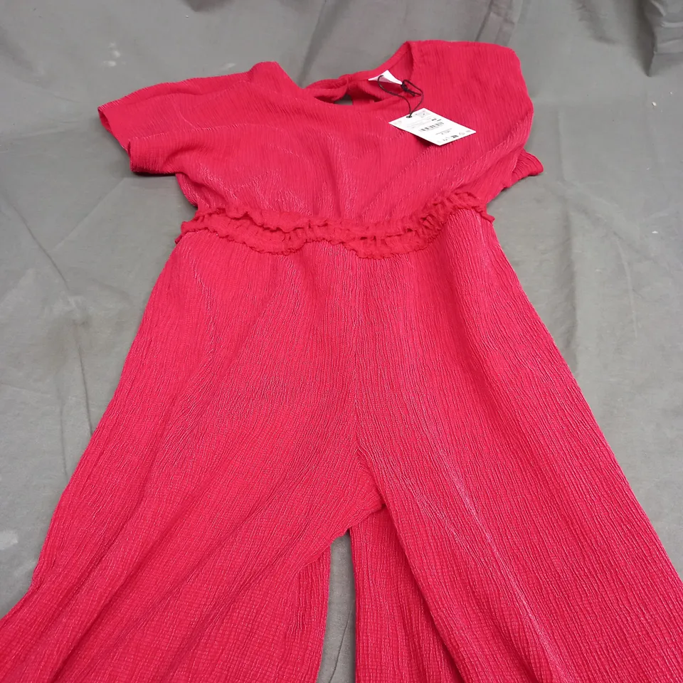 ZARA RED STRETCH JUMPSUIT - SIZE 13-14