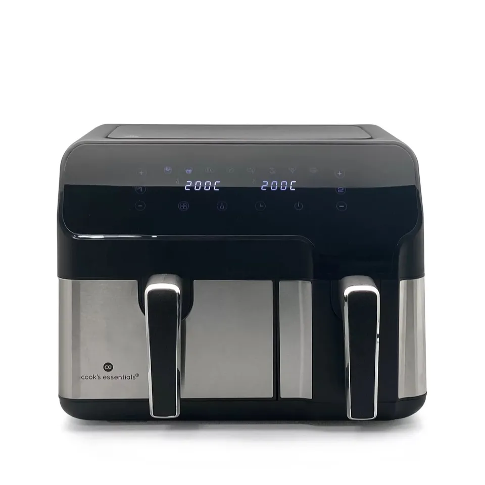 COOK'S ESSENTIALS 7.7L DUAL AIR FRYER BLACK