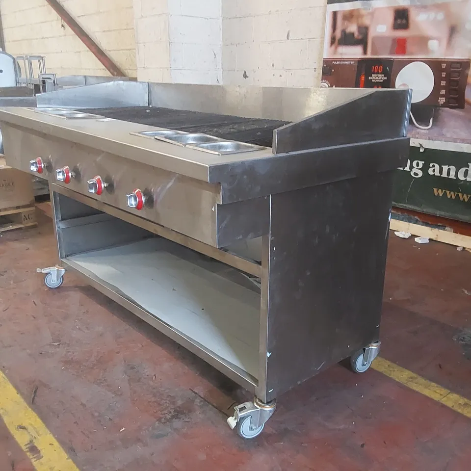 COMMERCIAL GAS CHARGRILL WITH PREP STATION