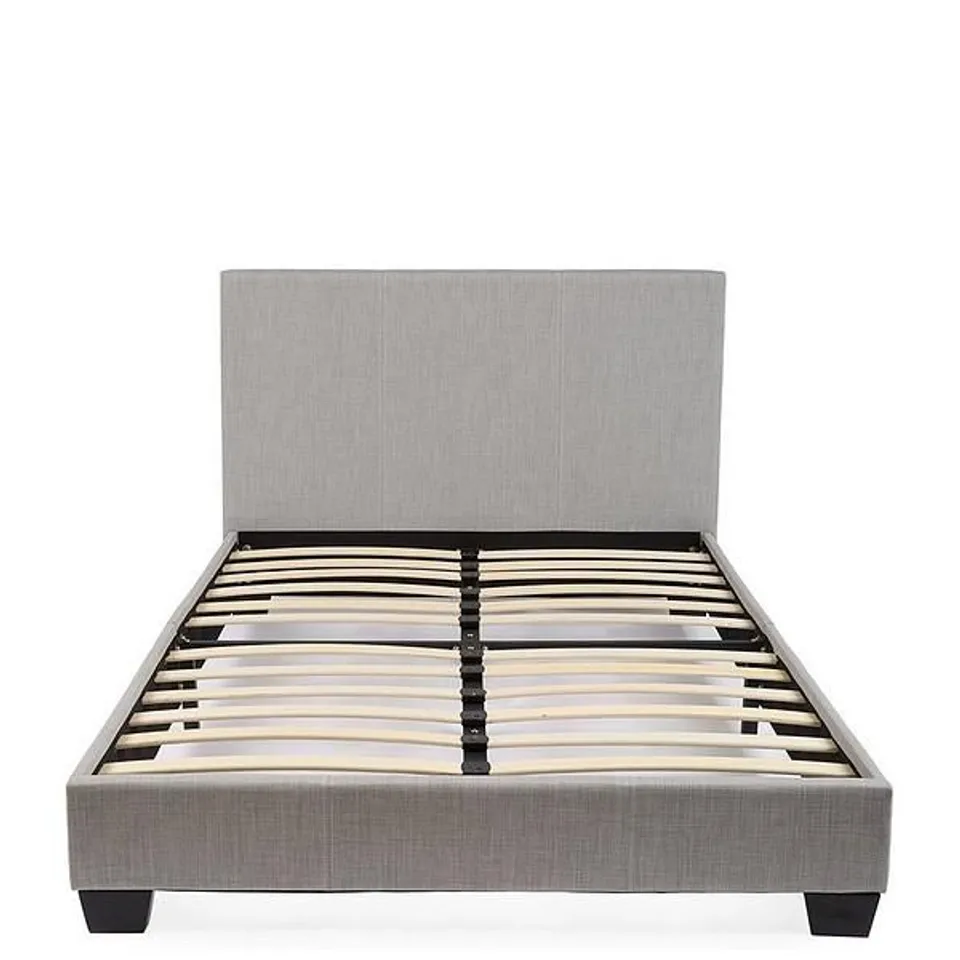 BOXED RILEY FABRIC SMALL DOUBLE BED FRAME - LIGHT GREY (1 BOX)