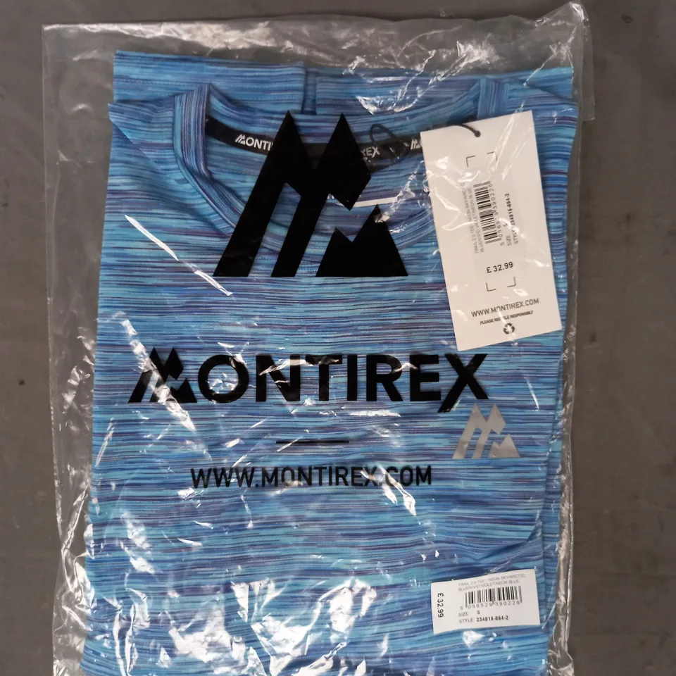 MONTIREX TRAIL 2.0 T-SHIRT IN NEON SKY/ARCTIC BLUE SIZE SMALL