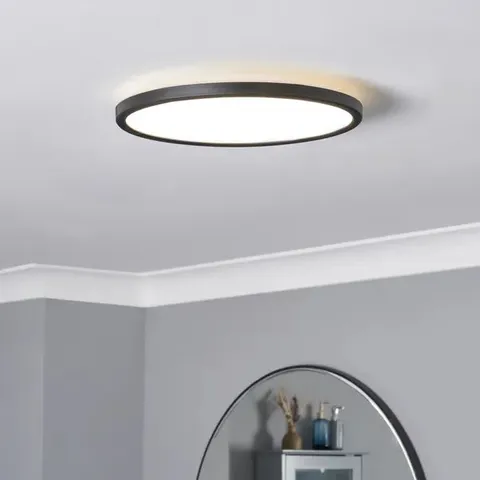 BOXED CORE LED FLUSH BATHROOM CEILING LIGHT - BLACK