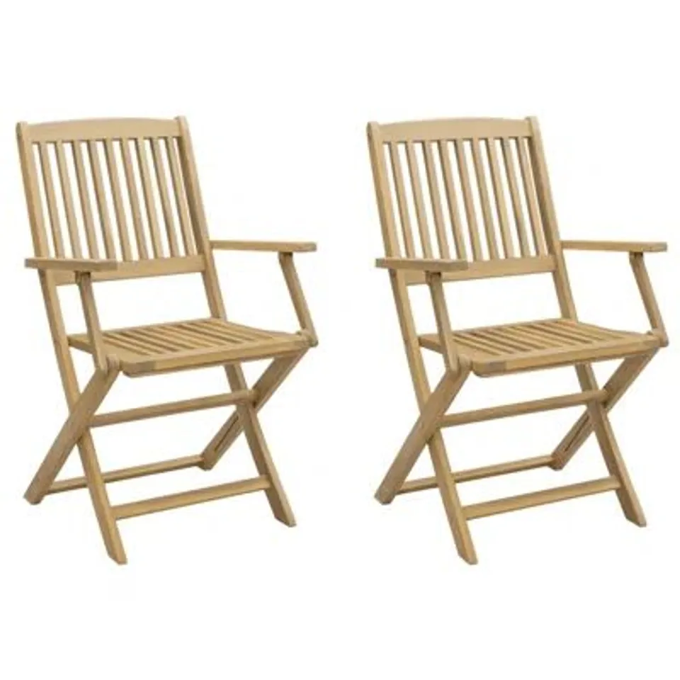 BOXED SPOKANE SOLID WOOD ACCENT FOLDING CHAIRS -SET OF 2-