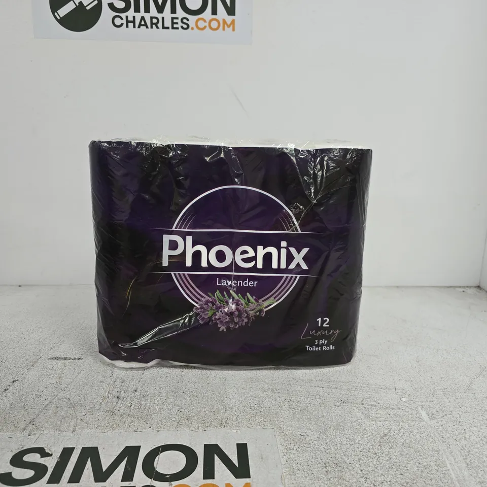 PHOENIX LAVENDER 12 LUXURY 3 PLY TOILET ROLLS