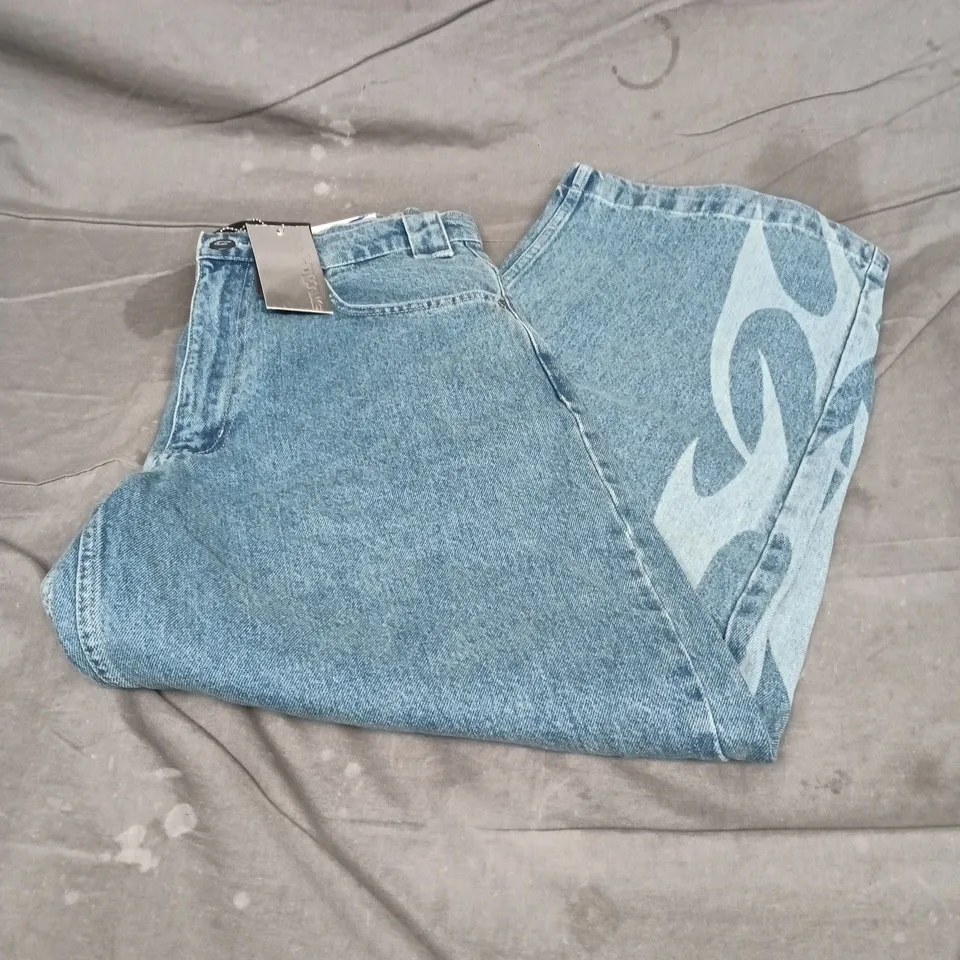 COLD CULTURE NEOTRIBAL TROUSERS – LIGHT BLUE DENIM, SIZE M