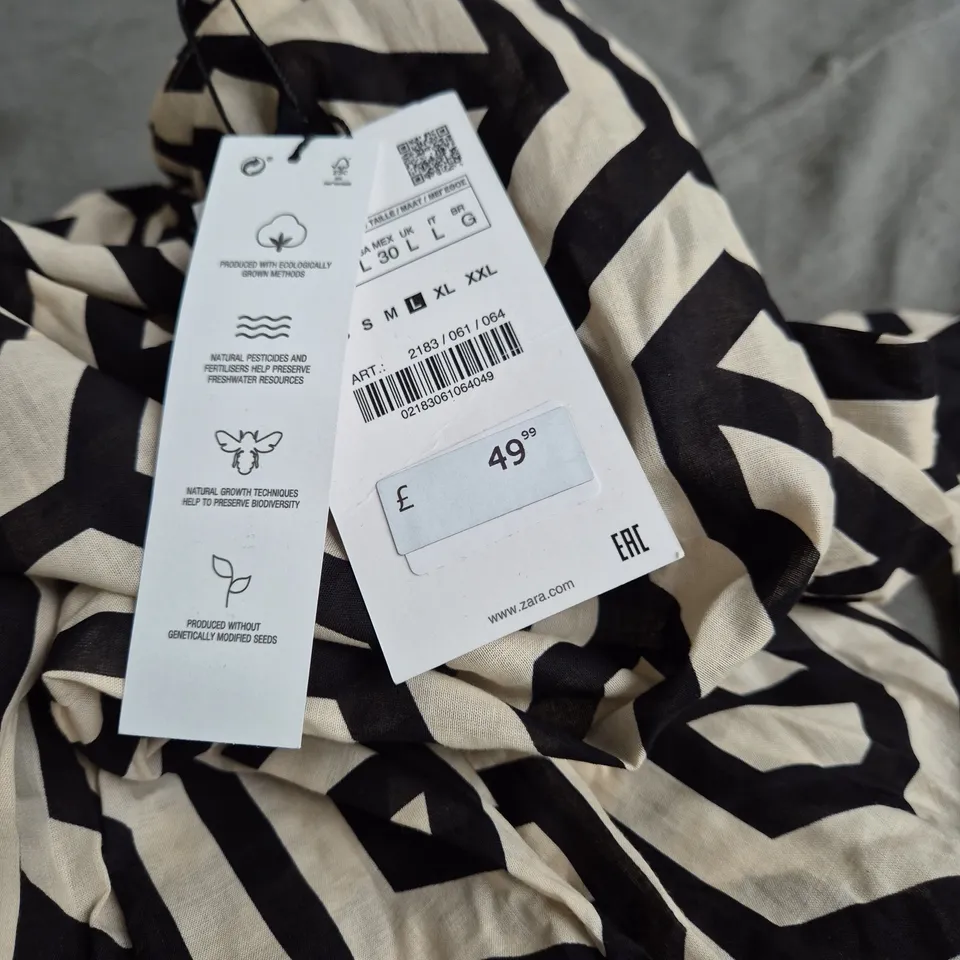 ZARA ZEBRA PRINT MIDI DRESS – WOMEN'S, SIZE L