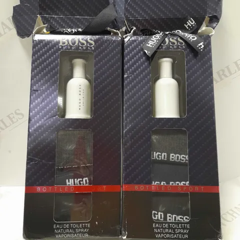 LOT OF 2 HUGO BOSS BOTTLED SPORT EAU DE TOILETTE GIFT SETS