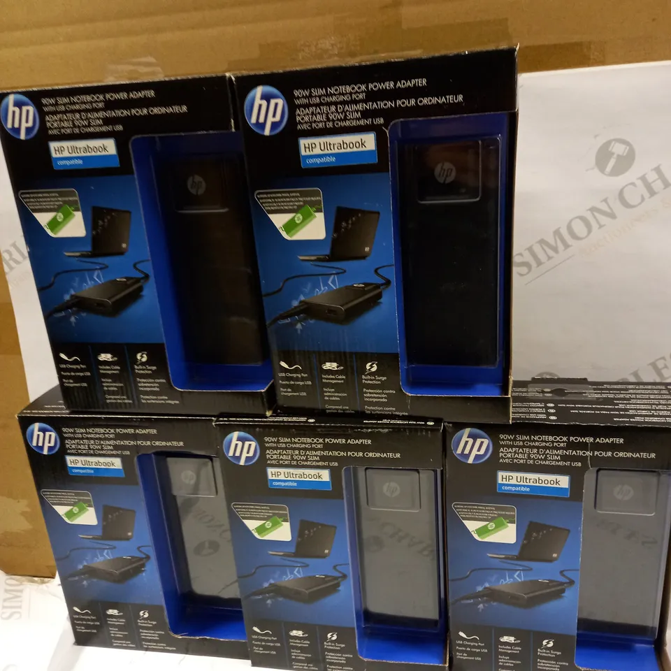 LOT OF 5 HP 90W SLIM NOTEBOOK POWER ADAPTERS