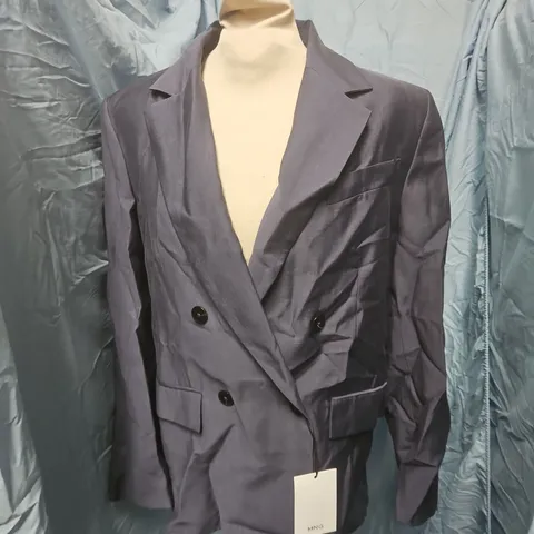 MNG NAVY DOUBLE-BREASTED BLAZER – WOMEN'S JACKET SIZE S