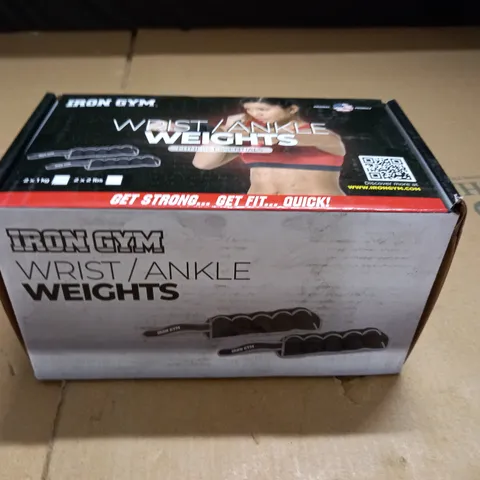 BOXED AS NEW IRON GYM WRIST/ANKLE WEIGHTS - 2 X 1 KG