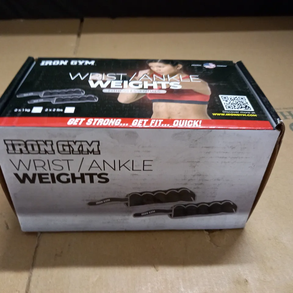 BOXED AS NEW IRON GYM WRIST/ANKLE WEIGHTS - 2 X 1 KG