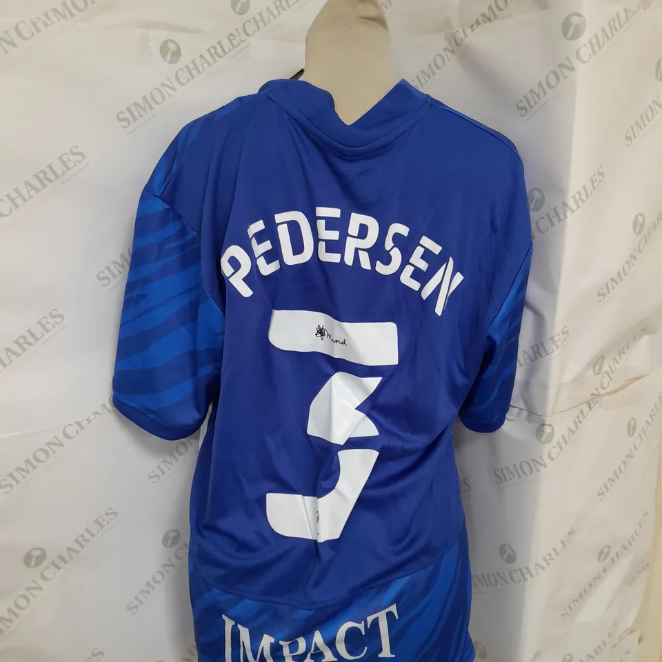 NIKE SIGNED BCFC FOOTBALL TSHIRT IN BLUE SIZE L