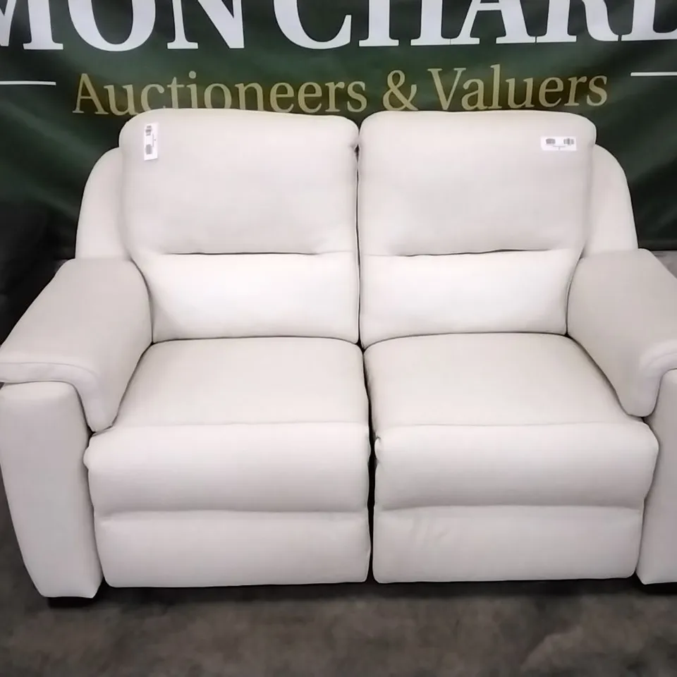 QUALITY ITALIAN DESIGNER AVOLA MANUAL RECLINER LOVESEAT CREAM LEATHER