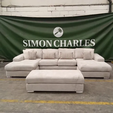 BROADGATE LARGE U-SHAPE MODULAR SOFA WITH FOOTSTOOL
