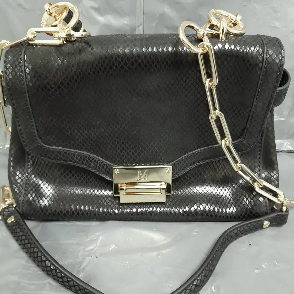 OUTLET JULIEN MACDONALD MEDIUM TOP HANDLE LEATHER GRAB BAG IN BLACK