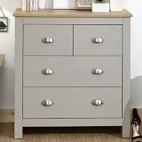 BOXED LANCASTER GREY 2+2 DRAWER CHEST (1 BOX)