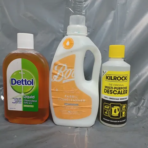 APPROXIMATELY 10 ASSORTED HOUSEHOLD ITEMS TO INCLUDE MULTI-PURPOSE DESCALER, FABRIC CONDITIONER, ETC - COLLECTION ONLY