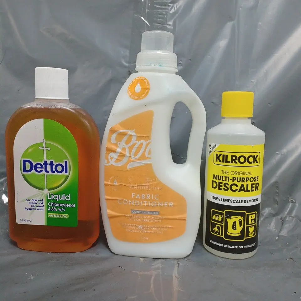 APPROXIMATELY 10 ASSORTED HOUSEHOLD ITEMS TO INCLUDE MULTI-PURPOSE DESCALER, FABRIC CONDITIONER, ETC - COLLECTION ONLY