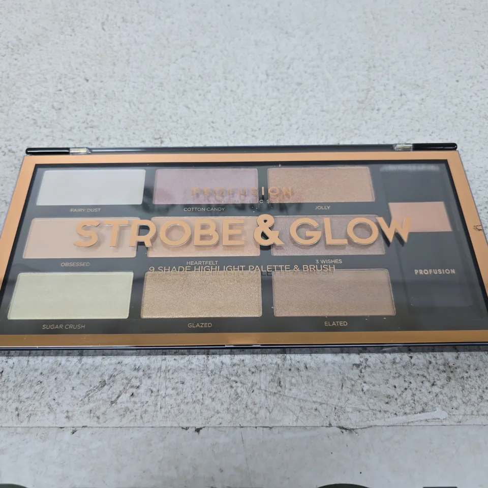 STROBE & GLOW 9-SHADE HIGHLIGHT PALETTE WITH BRUSH