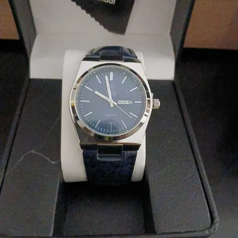 ERNEST FERDINAND QUARTZ WRISTWATCH – BLUE DIAL, BOXED