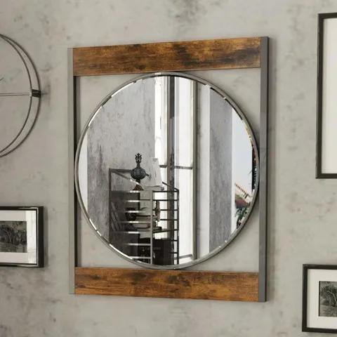 BOXED ADELONE METAL SQUARE WALL MIRROR (1 BOX)