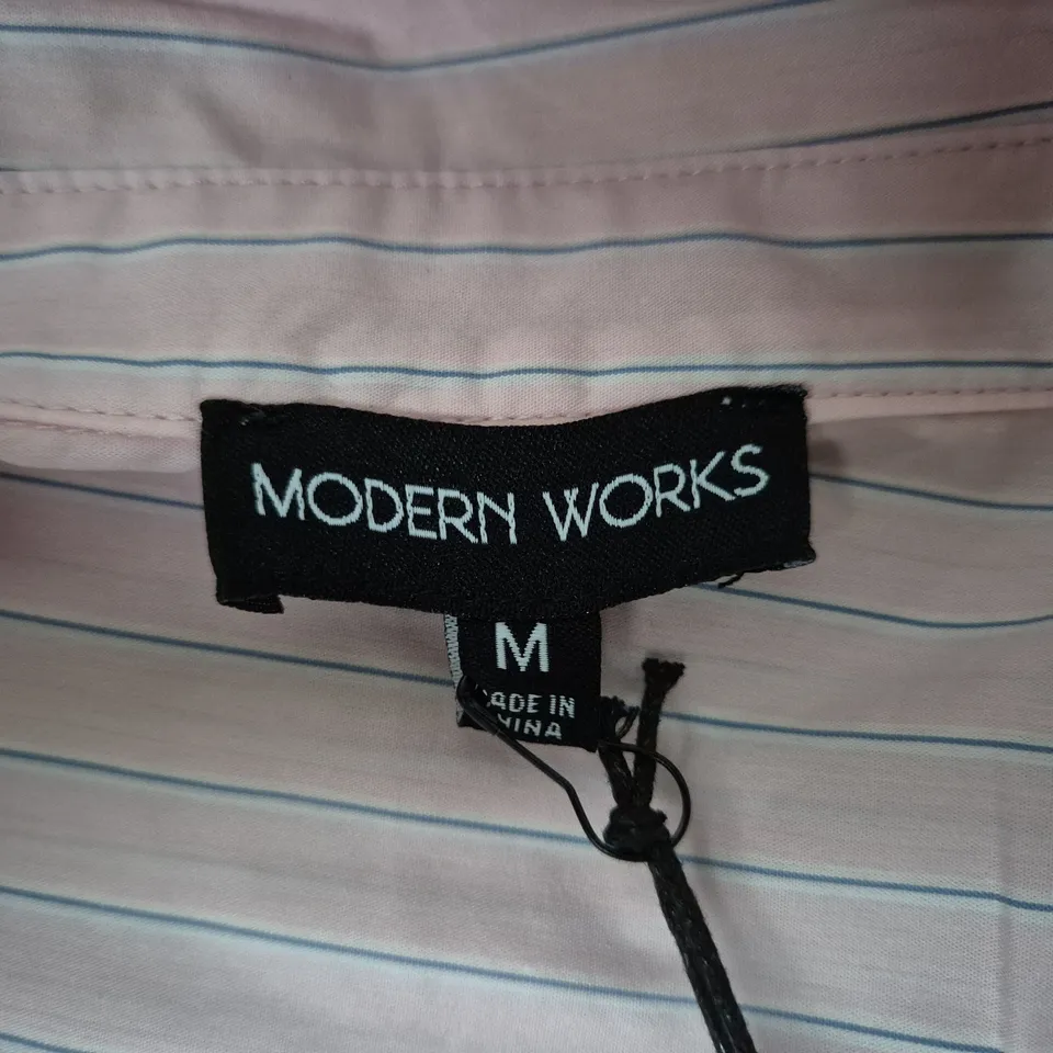 MODERN WORKS PINK STRIPED SHIRT – SIZE M