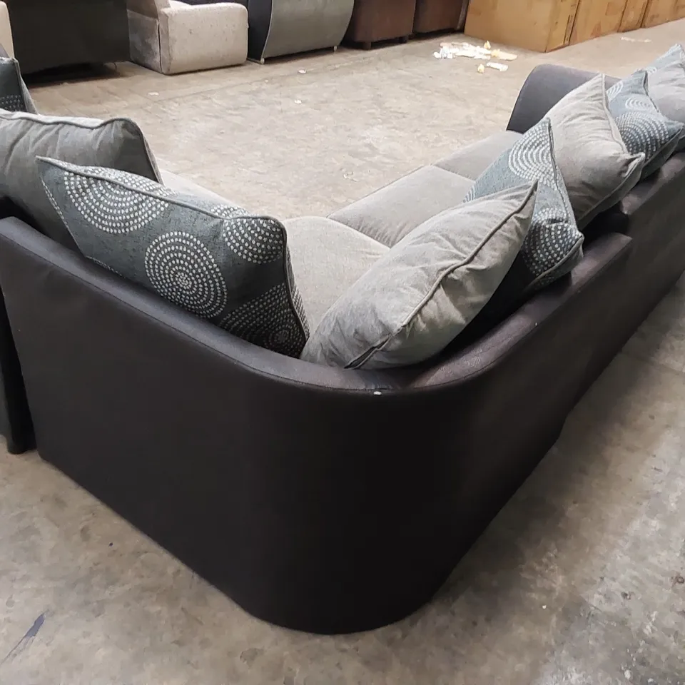 QUALITY DESIGNER DANUBE SCATTERBACK CORNER SOFA - BLACK/GREY