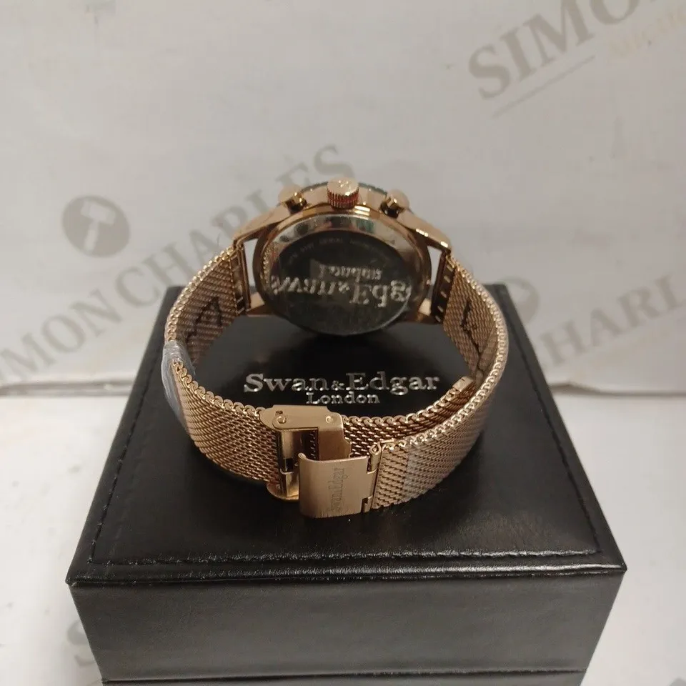 BOXED SWAN AND EDGAR RACE LINE WATCH - AUTOMATIC - STAINLESS STEEL - WATER RESISTANT 3 ATM .