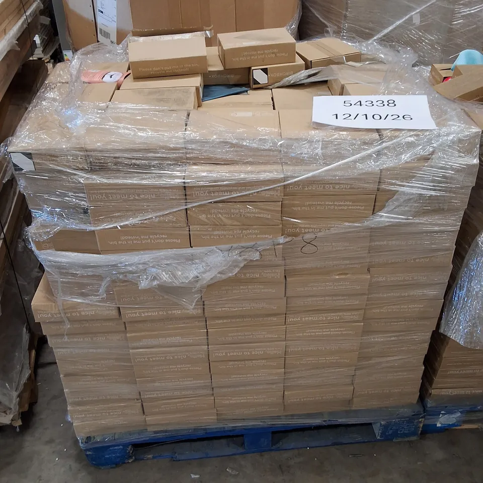 PALLET CONTAINING LARGE QUANTITY OF BIRCHBOX APRIL 2021 MONTHLY MAKEUP BOXES