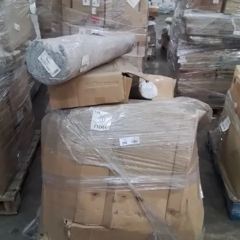 PALLET CONTAINING LARGE QUANTITY OF LIGHT FITTINGS,AREA RUG ECT
