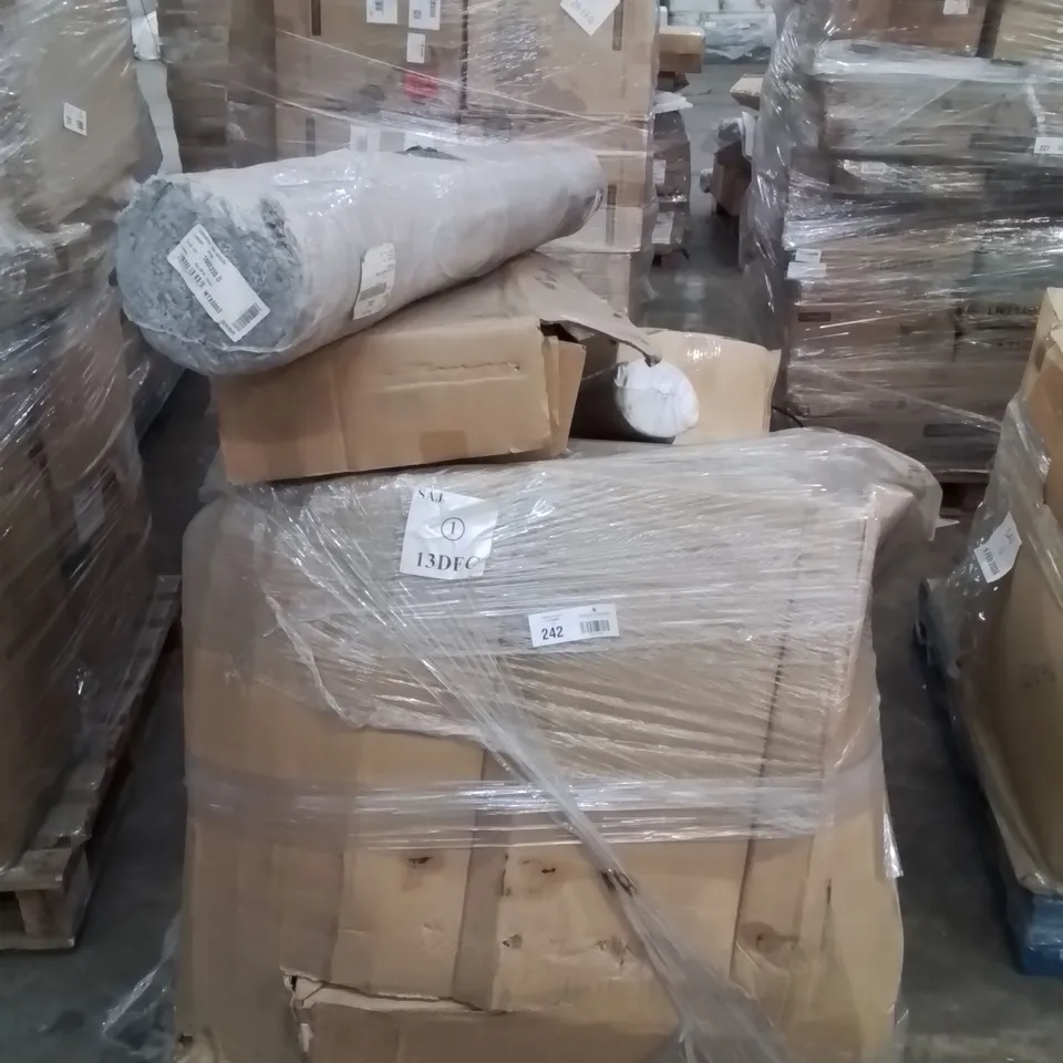 PALLET CONTAINING LARGE QUANTITY OF LIGHT FITTINGS,AREA RUG ECT