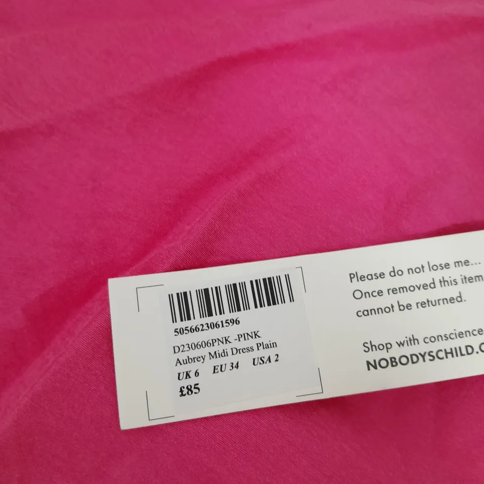 NOBODYS CHILD AUBREY MIDI DRESS IN PINK SIZE 6