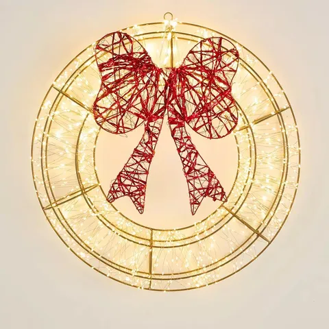 THREE KINGS LIT GALAXY CHRISTMAS WREATH - WARM WHITE - 60CM