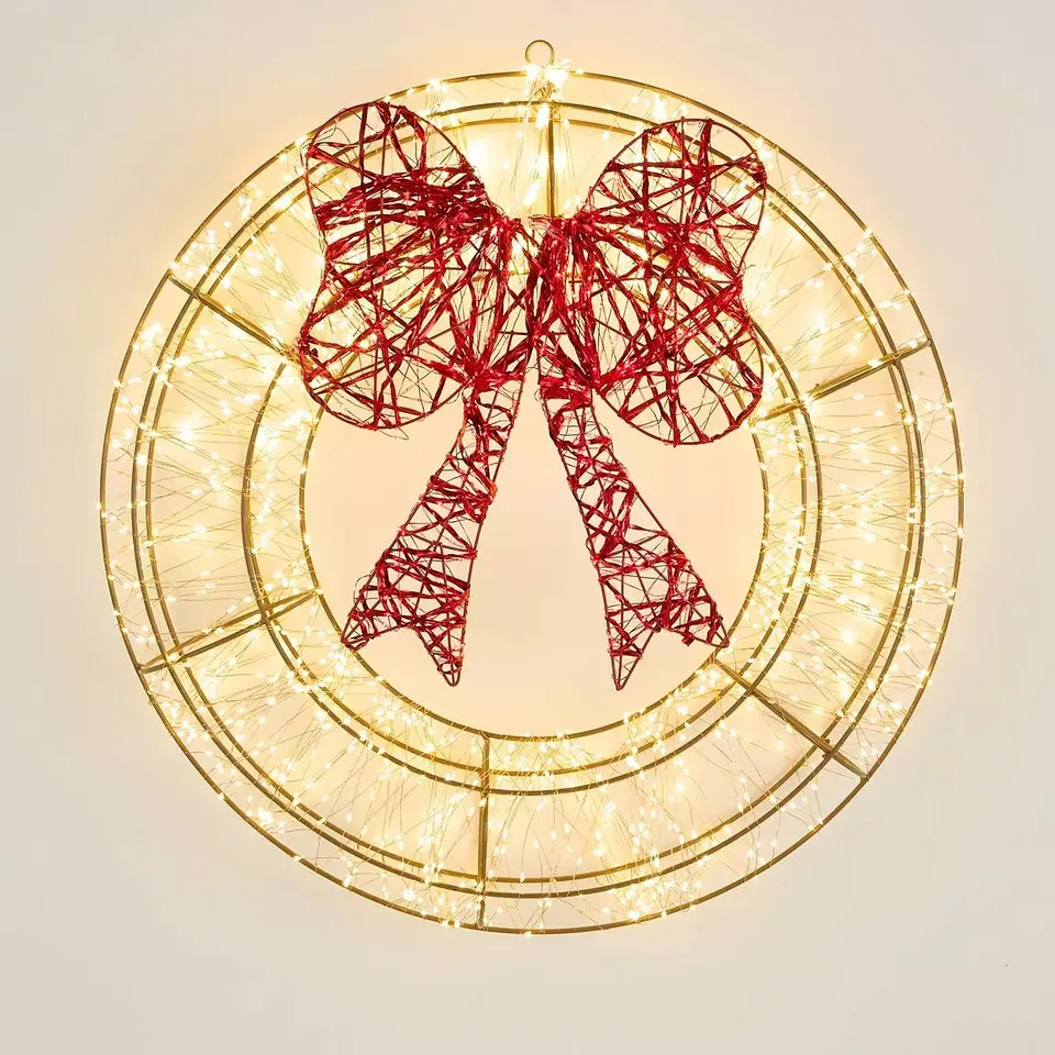 THREE KINGS LIT GALAXY CHRISTMAS WREATH - WARM WHITE - 60CM
