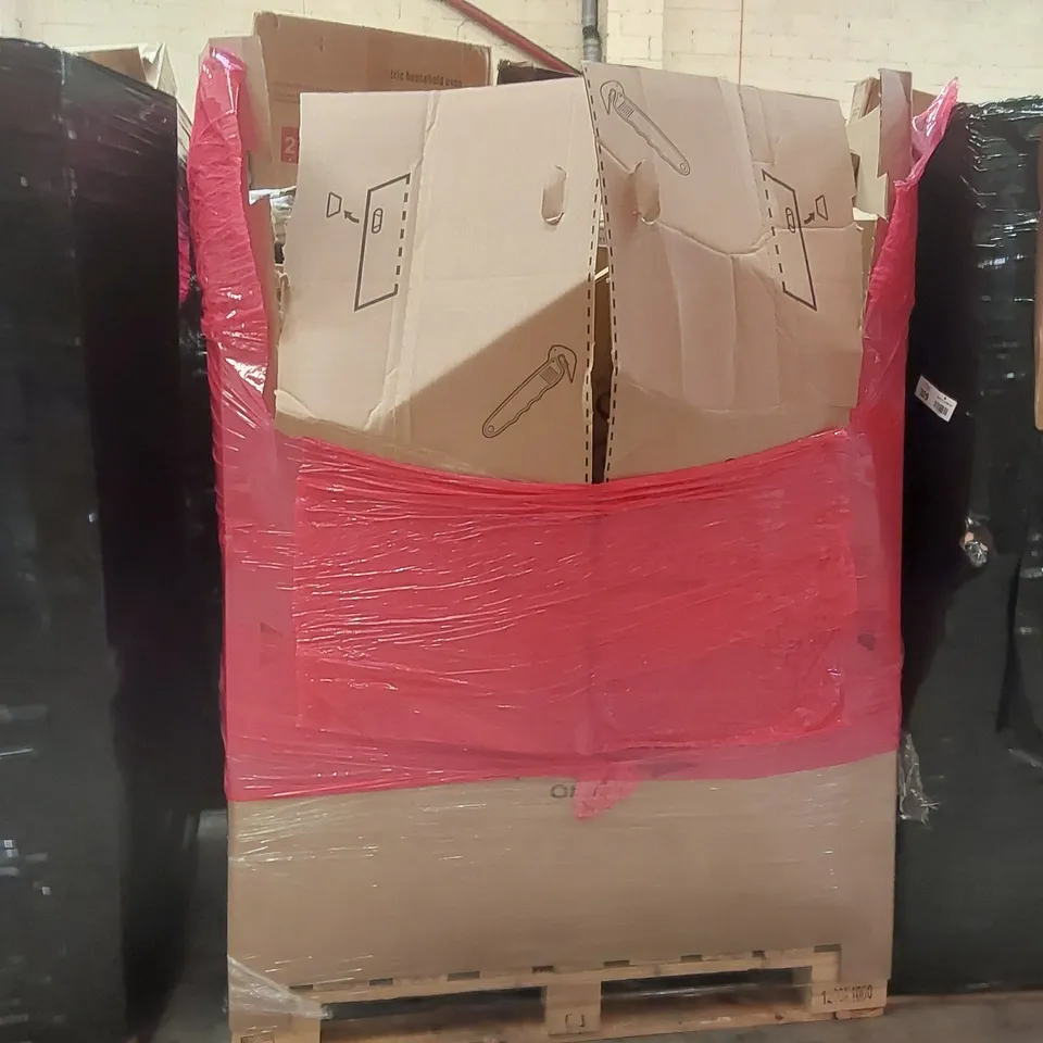 PALLET OF ASSORTED ITEMS INCLUDING: ELECTRIC HOUSEHOLD OVEN, COLEMAN OCTAGO TENT, LEGO STARWARS R2-D2, OVER BED TABLE ECT