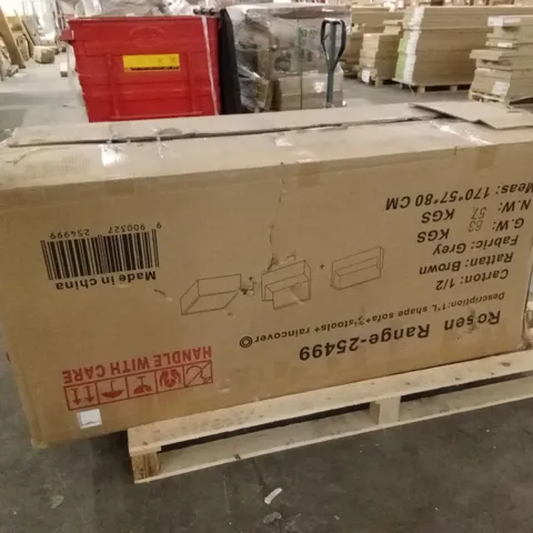 BOXED ROSEN RANGE OUTDOOR GARDEN FURNITURE PARTS AND PIECES, INCOMPLETE SET (1 BOX)